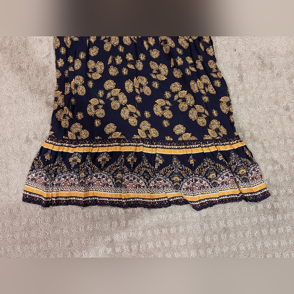Carolina Belle Montreal Floral Sleeveless Dress Size 8 Navy Yellow - Picture 10 of 12